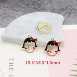 Abstract Hat Boys/Bow Girl Face Alloy Floating Locket Charms - 40pcs/lot
