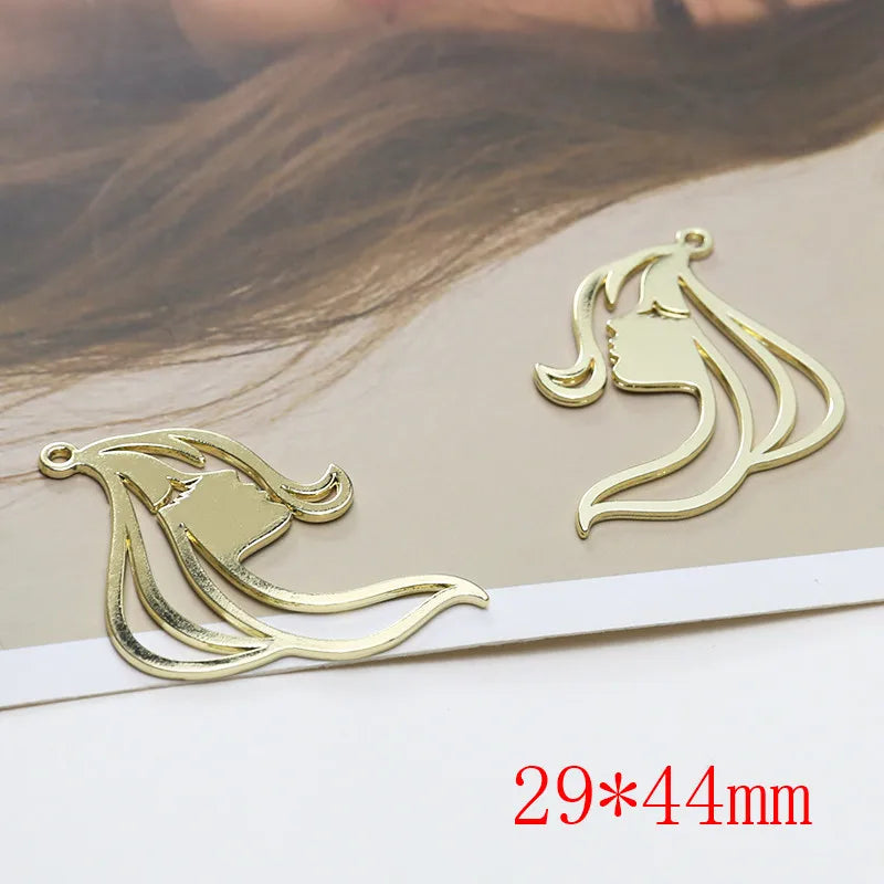40pcs Abstract Girls Face Alloy Floating Charms DIY Jewelry Earring Pendant