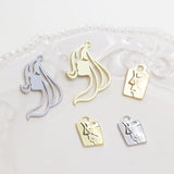 40pcs Abstract Girls Face Alloy Floating Charms DIY Jewelry Earring Pendant