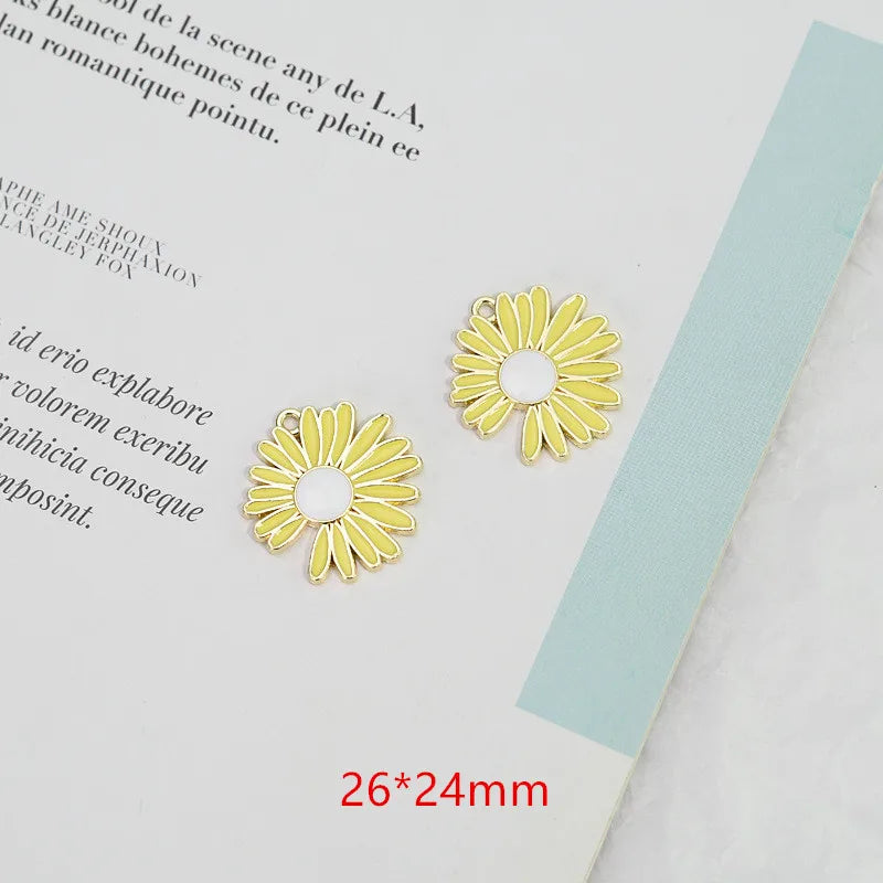 40pcs Alloy Daisy Flowers Floating Locket Charms DIY Jewelry Earring Accessory