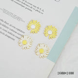 40pcs Alloy Daisy Flowers Floating Locket Charms DIY Jewelry Earring Accessory