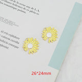 40pcs Alloy Daisy Flowers Floating Locket Charms DIY Jewelry Earring Accessory