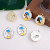 40pcs Alloy Floating Locket Charms Girls Geometry Ovals DIY Jewelry Accessory