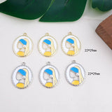 40pcs Alloy Floating Locket Charms Girls Geometry Ovals DIY Jewelry Accessory