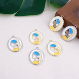 40pcs Alloy Floating Locket Charms Girls Geometry Ovals DIY Jewelry Accessory
