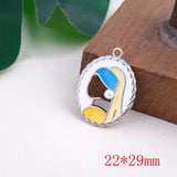 40pcs Alloy Floating Locket Charms Girls Geometry Ovals DIY Jewelry Accessory