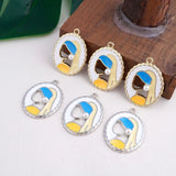 40pcs Alloy Floating Locket Charms Girls Geometry Ovals DIY Jewelry Accessory
