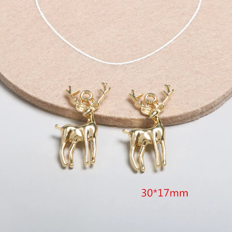 40pcs 3D Deer Alloy Floating Locket Charms DIY Jewelry Earring/Pendant Accessory