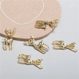 40pcs 3D Deer Alloy Floating Locket Charms DIY Jewelry Earring/Pendant Accessory