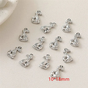 40pcs Rabbit Shape Copper Floating Locket Charm DIY Jewelry Earring Accessory