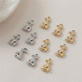 40pcs Rabbit Shape Copper Floating Locket Charm DIY Jewelry Earring Accessory