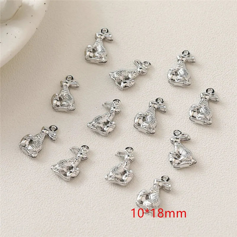 40pcs Rabbit Shape Copper Floating Locket Charm DIY Jewelry Earring Accessory