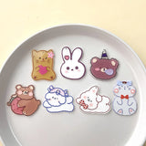 40pcs Animal Pattern Print Acrylic Beads DIY Jewelry Garment Keychain Accessory