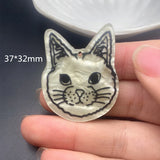 40pcs Cartoon Cat Head Acrylic Beads for DIY Jewelry and Hair Accessories