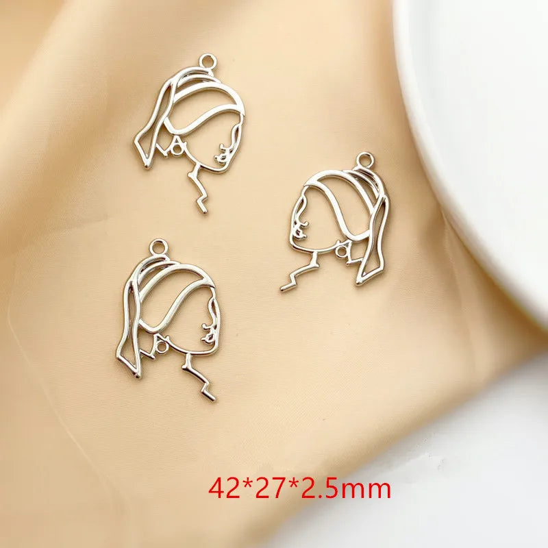 40pcs Cartoon Girls Alloy Floating Locket Pendant Charms DIY Jewelry