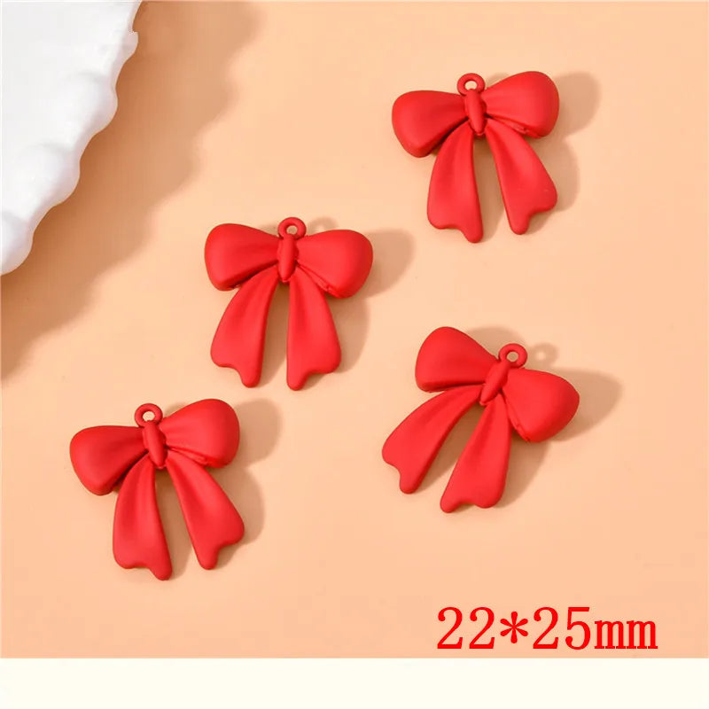 40pcs Cartoon Bowknot Alloy Floating Locket Charms DIY Jewelry Accessory