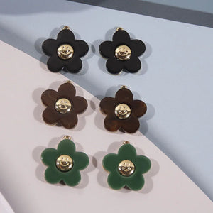 40pcs Acrylic Flowers Alloy Smiley Face Floating Locket Charms DIY Jewelry