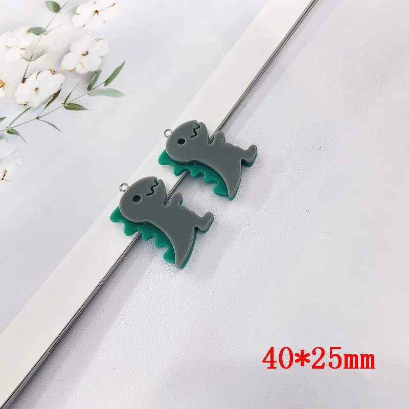 40pcs/lot Dinosaur Shape Acrylic Beads DIY Jewelry Pendant Accessory