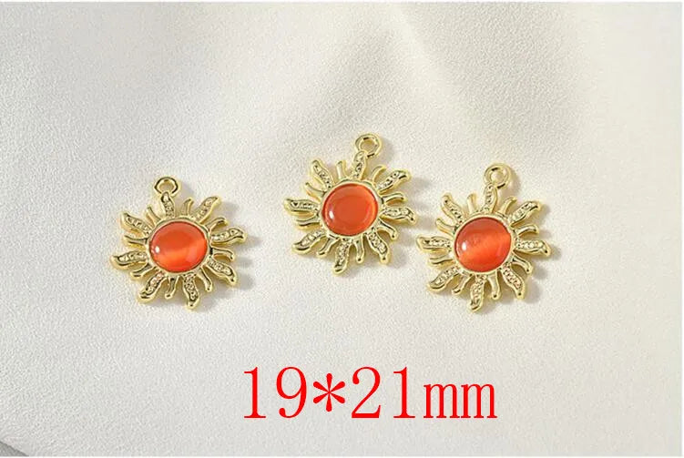 40pcs Resin Core Rounds Sun Alloy Floating Locket Charms DIY Jewelry