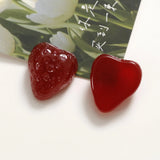 40pcs Red Strawberry Resin Flatback Beads DIY Jewelry Earring/Hair Accessory