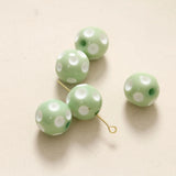50pcs 14mm Dots Pattern Print Geometry Resin Beads DIY Jewelry Accessory