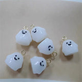 50pcs 15*12mm Snowman/Elves Alloy Hanger Resin Charms DIY Jewelry