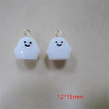 50pcs 15*12mm Snowman/Elves Alloy Hanger Resin Charms DIY Jewelry