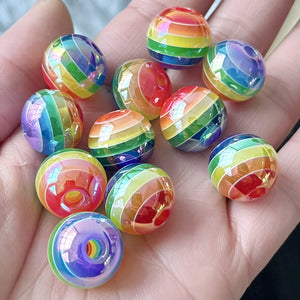 50pcs 16mm Geometric Pattern Resin Beads DIY Jewelry Earring/Bracelet Accessory