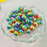 50pcs 16mm Geometric Pattern Resin Beads DIY Jewelry Earring/Bracelet Accessory