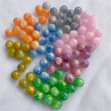 50pcs 16mm Printed Geometry Resin Beads DIY Jewelry Accessory