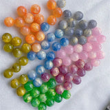50pcs 16mm Printed Geometry Resin Beads DIY Jewelry Accessory