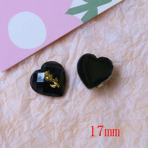 50pcs 17mm Resin Rose Flower Hearts Flatback Beads DIY Earring