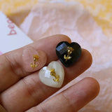 50pcs 17mm Resin Rose Flower Hearts Flatback Beads DIY Earring