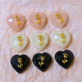 50pcs 17mm Resin Rose Flower Hearts Flatback Beads DIY Earring