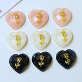 50pcs 17mm Resin Rose Flower Hearts Flatback Beads DIY Earring