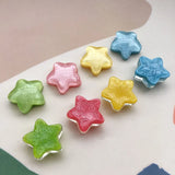 50pcs 19mm Glitter Decoration Stars Shape Flatback Beads DIY Jewelry
