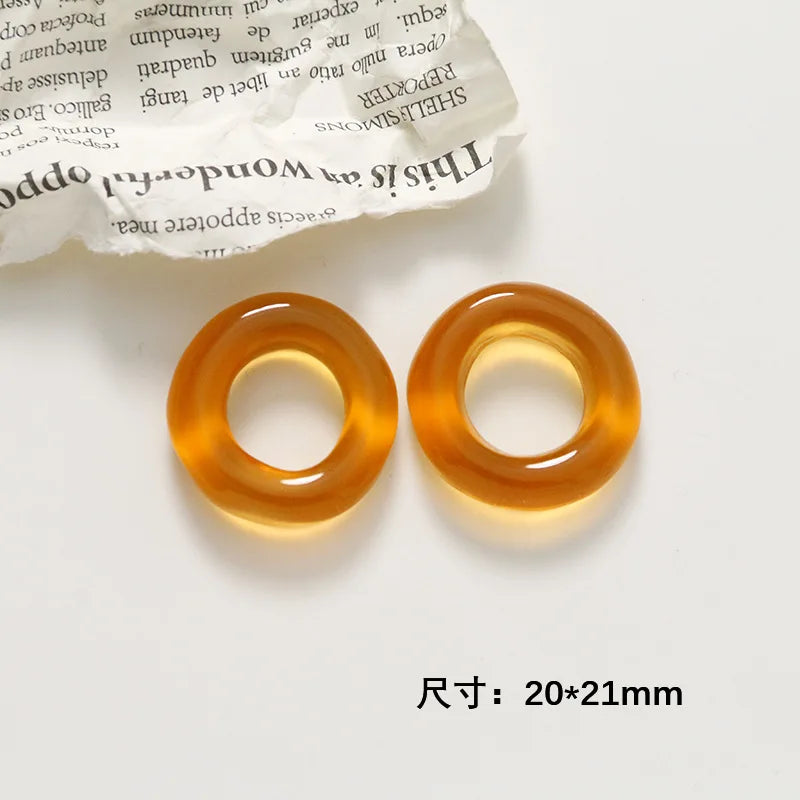 50pcs 20*21mm Irregular Round Shape Resin Beads for DIY Jewelry Earring