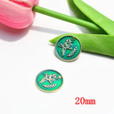 50pcs 20mm Bird Branch Pattern Alloy Floating Locket Charms DIY Jewelry