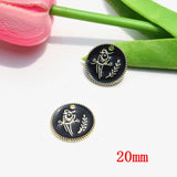 50pcs 20mm Bird Branch Pattern Alloy Floating Locket Charms DIY Jewelry