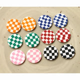 50pcs 20mm Lattice Print Acrylic Beads DIY Jewelry Earring Accessory