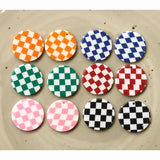 50pcs 20mm Lattice Print Acrylic Beads DIY Jewelry Earring Accessory