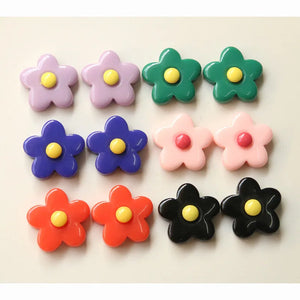 50pcs 24mm Floral Print Cartoon Beads DIY Jewelry Earring/Hair Accessory