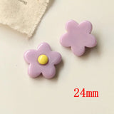 50pcs 24mm Floral Print Cartoon Beads DIY Jewelry Earring/Hair Accessory