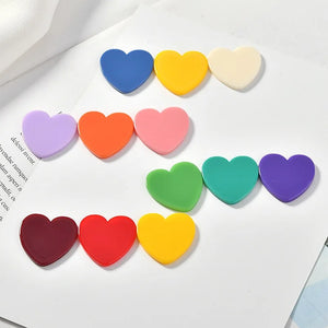 50pcs 24mm Cartoon Hearts Acrylic Beads DIY Jewelry Earring/Hair Accessory