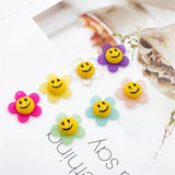 50pcs Smiley Core Cartoon Sunflowers Resin Flowers for DIY Jewelry Earring