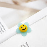50pcs Smiley Core Cartoon Sunflowers Resin Flowers for DIY Jewelry Earring