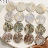 50pcs 25mm Acrylic Beads Geometry Rounds Shape DIY Jewelry Earring Accessory
