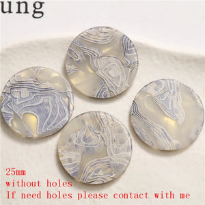 50pcs 25mm Acrylic Beads Geometry Rounds Shape DIY Jewelry Earring Accessory