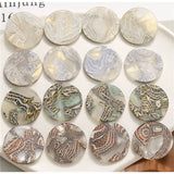 50pcs 25mm Acrylic Beads Geometry Rounds Shape DIY Jewelry Earring Accessory