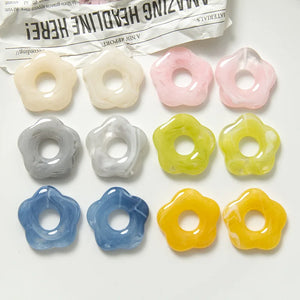 50pcs/lot 25mm Cartoon Flowers Resin Beads DIY Jewelry Earring/Garment Pendant